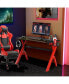Фото #1 товара Ergonomic Gaming Desk with Carbon Fiber Surface and R-Shape Steel Frame