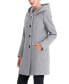 Women's Ella Asymmetrical Hooded Boucle Wool Coat with Removable Bib Серый, Large - фото #6