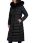 Фото #4 товара Womens Maxi Shine Bibbed Faux-Fur-Trimmed Hooded Puffer Coat