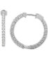 Фото #4 товара Diamond In & Out Small Hoop Earrings (1-1/2 ct. t.w.) in 10k White Gold