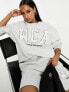 Фото #1 товара ASOS Weekend Collective sweat with varsity logo in grey marl