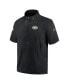 ფოტო #4 პროდუქტის Men's Black New York Jets Sideline Coach Short Sleeve Hoodie Quarter-Zip Jacket