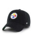 Фото #3 товара Men's Black Pittsburgh Steelers Sure Shot Franchise Fitted Hat