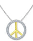 Фото #1 товара Macy's diamond Peace Sign 18" Pendant Necklace (1/10 ct. t.w.) in Sterling Silver or Sterling Silver & 14k Gold-Plate