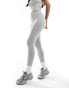 Фото #5 товара ASOS 4505 ruched front high waist gym leggings in grey marl