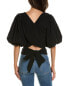 Фото #2 товара Oat New York Puffed Sleeve Crop Top Women's Black Xs