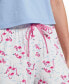 ფოტო #3 პროდუქტის Women's Sleepwell Printed Knit Capri Pajama Pant Made with Temperature Regulating Technology