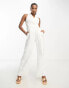 Forever New Petite sleeveless jumpsuit with belt in ivory