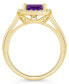 Фото #3 товара Кольцо Macy's Amethyst and Diamond Halo 14K Gold.