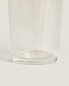 Glass tumbler with lines