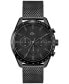 Men's Chronograph Boston Black-Tone Stainless Steel Mesh Bracelet Watch 42mm