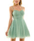Juniors' Glitter-Tulle Ruched-Bodice Skater Dress, Created for Macy's