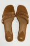 SPLIT SUEDE FLAT SLIDER SANDALS