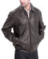 ფოტო #1 პროდუქტის Men Derrick Leather Bomber Jacket - Tall