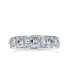 Timeless Cubic Zirconia CZ Alternating Round Baguette Flower Anniversary Eternity Wedding Band Ring For Women Sterling Silver