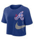 ფოტო #2 პროდუქტის Women's Royal Atlanta Braves City Connect Performance Cropped T-Shirt