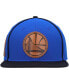 Фото #3 товара Men's Royal, Black Golden State Warriors Heritage Leather Patch Snapback Hat