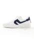 Levi's Swift leather trainer in white with navy backtab