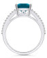 ფოტო #3 პროდუქტის London Blue Topaz and Diamond Accent Ring in 14K White Gold