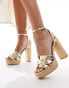 ALDO Valaberel Heeled Sandal in Gold Золотистый, 41 - фото #1