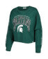 Фото #3 товара Women's Green Michigan State Spartans Parkway II Cropped Long Sleeve T-shirt
