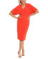 Women's V-Neck Scuba-Crepe Midi Dress