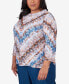 Plus Size Classic Python Chevron Crew Neck Top