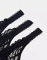 Фото #4 товара ASOS DESIGN 3 pack lace thongs in black