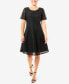 Фото #1 товара NY Collection Women's Mixed Lace Fit Flare Dress Black Gracelace M