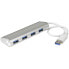 Фото #2 товара StarTech.com 4-Port Portable USB 3.0 Hub with Built-in Cable - USB 3.2 Gen 1 (3.1 Gen 1) Type-A - USB 3.2 Gen 1 (3.1 Gen 1) Type-A - 5000 Mbit/s - Silver,White - Aluminum - Plastic - Power