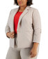 Фото #3 товара Plus Size Notched Collar Ruched-Sleeve Blazer