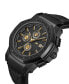 ფოტო #3 პროდუქტის Men's Saxon Multifunction Black Embossed Crocodile Leather Watch, 48mm