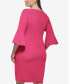 Plus Size Bell-Sleeve Sheath Dress