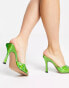 Topshop Wide fit Sami high heeled mule in green