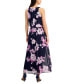 Фото #2 товара Petite Halter Floral Print Sleeveless Maxi Dress