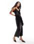 River Island corsage detail sequin maxi dress in black 36 - фото #2