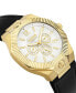 ფოტო #3 პროდუქტის Men's Multifunction Quartz Echo Park Black Leather Strap 42mm