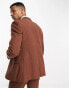 Фото #5 товара ASOS DESIGN slim suit jacket in chocolate slubby texture