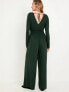 Waist-Defined V-Neck Jumpsuit