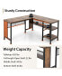 Industrial L-Shaped Corner Computer Desk Office Workstation w/ Storage Shelves - фото #9