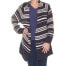 Charter Club Women's Long Sleeve Striped Open Front Cardigan Black White M