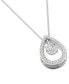 Фото #3 товара Macy's diamond Orbital Halo Teardrop Pendant Necklace (1/4 ct. t.w.) in 10k White Gold, 16" + 2" extender