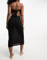 ASOS DESIGN rib bandeau maxi beach dress in black