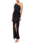 ფოტო #7 პროდუქტის Women's One-Shoulder Ruffled Long Fit & Flare Dress