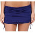Фото #1 товара Badgley Mischka Womens Shirred Skirted Bikini Bottom Midnight Blue Size 8