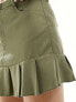 Фото #3 товара Missyempire pleated hem mini skirt co-ord in khaki