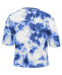 Фото #2 товара Women's Royal and White Philadelphia 76ers Hardwood Classics Tie-Dye Cropped T-shirt