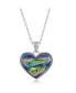 Фото #1 товара Sterling Silver Abalone Heart Pendant Necklace