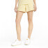 Фото #1 товара Puma Downtown High Waisted Shorts Womens Yellow Casual Athletic Bottoms 53358741