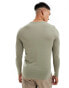 Фото #3 товара ASOS DESIGN essential muscle fit long sleeve t-shirt in khaki